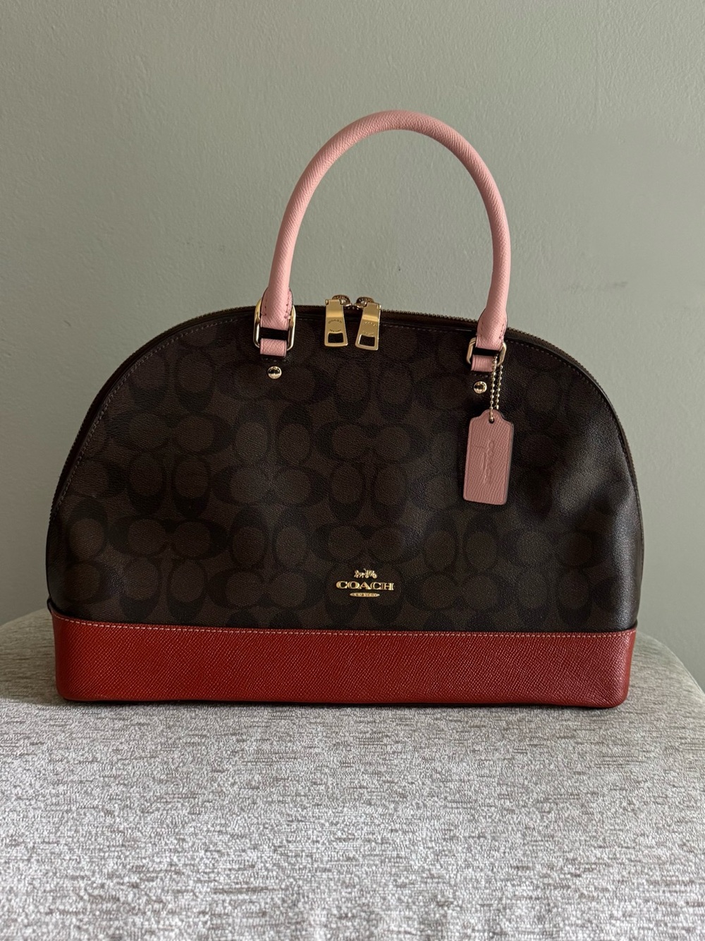 Coach Sierra Satchel – Brown & Pink Leather